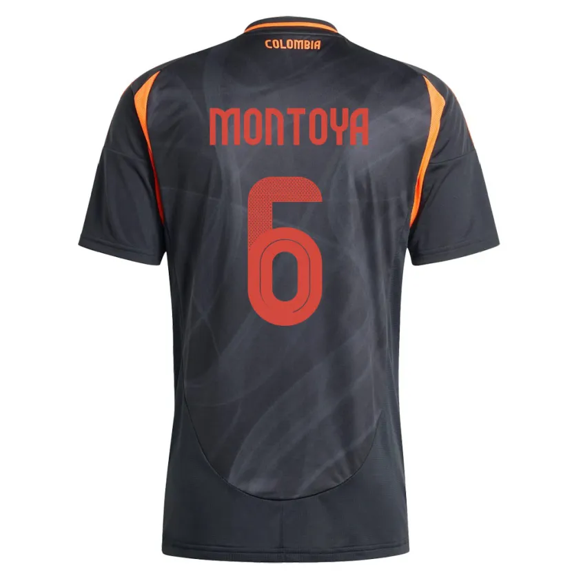 Danxen Męski Kolumbia Daniela Montoya #6 Czarny Wyjazdowa Koszulka 24-26 Koszulki Klubowe