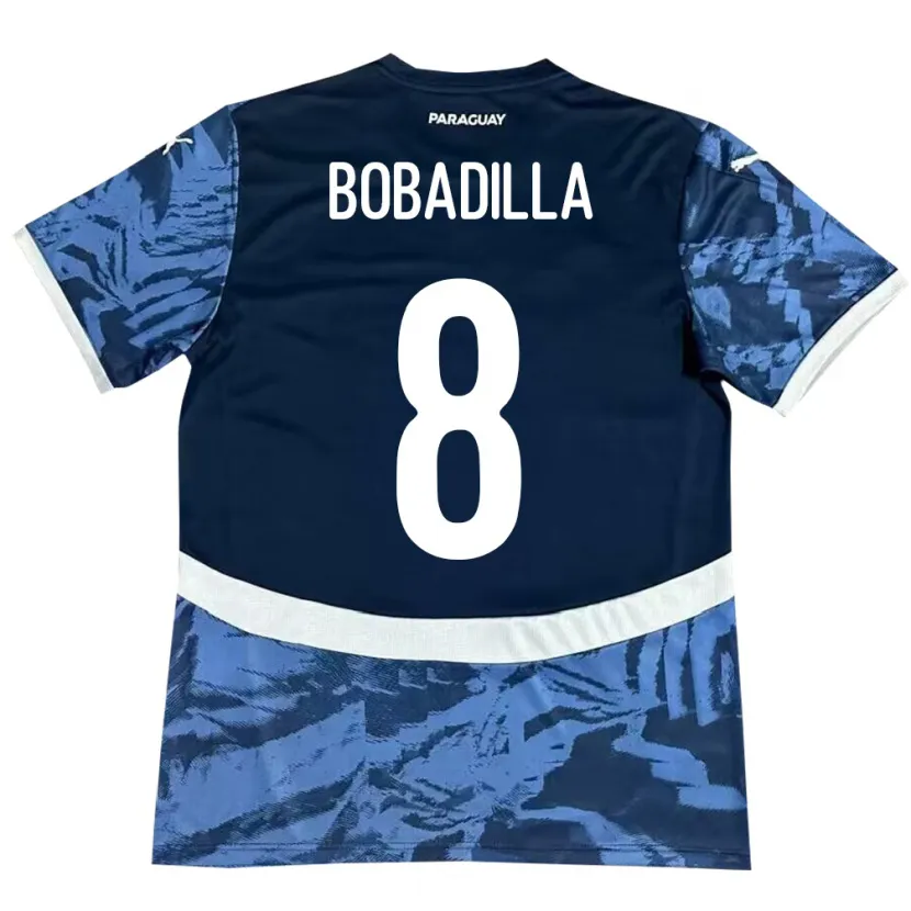 Danxen Męski Paragwaj Damián Bobadilla #8 Niebieski Wyjazdowa Koszulka 24-26 Koszulki Klubowe