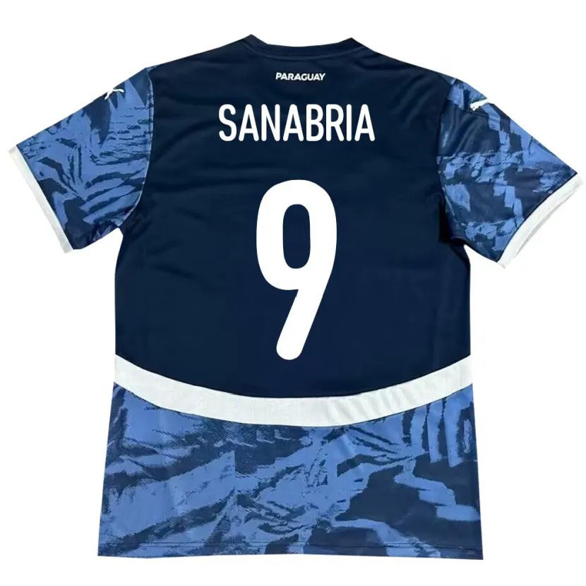 Danxen Męski Paragwaj Antonio Sanabria #9 Niebieski Wyjazdowa Koszulka 24-26 Koszulki Klubowe