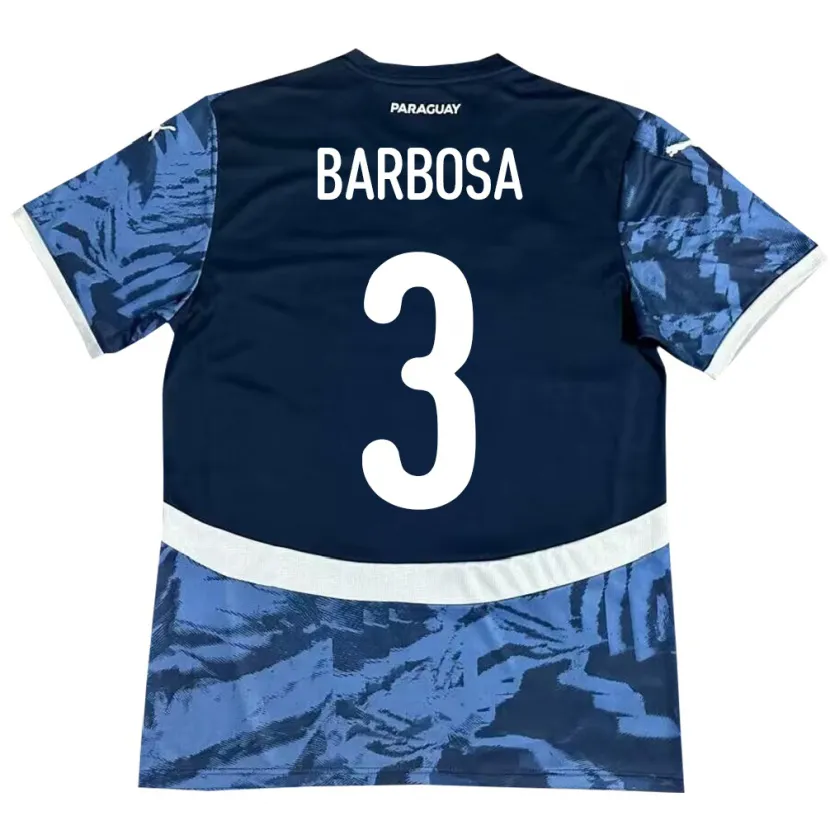 Danxen Męski Paragwaj Camila Barbosa #3 Niebieski Wyjazdowa Koszulka 24-26 Koszulki Klubowe