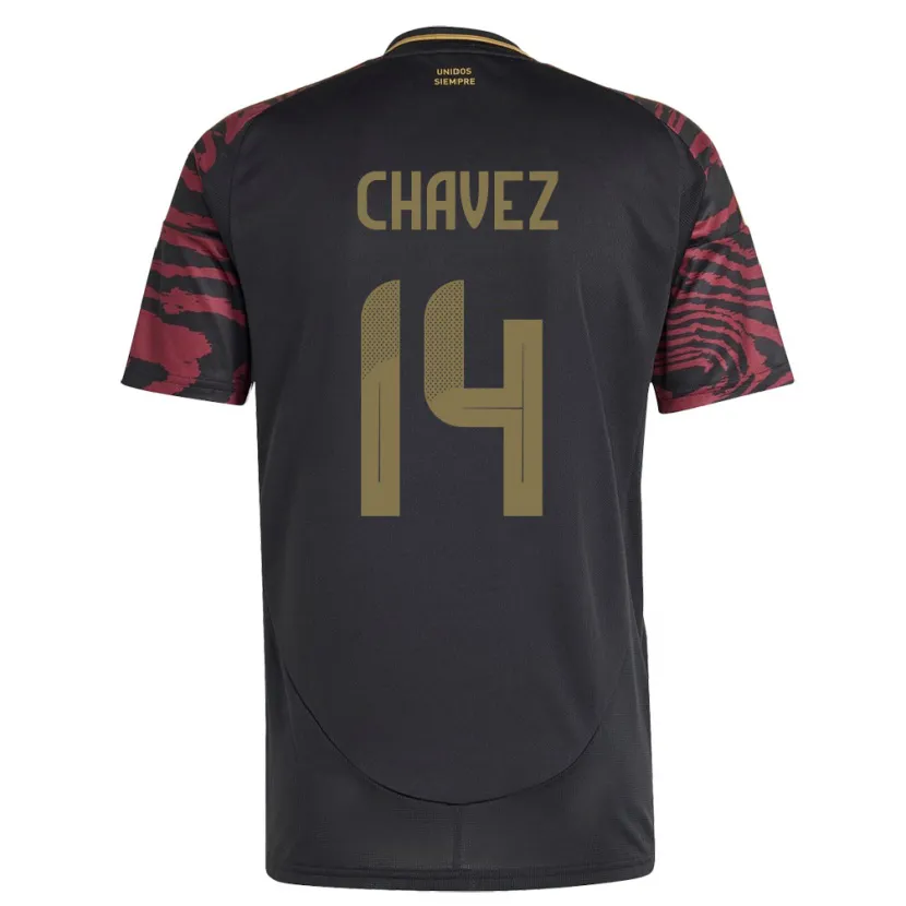 Danxen Męski Peru Felipe Chávez #14 Czarny Wyjazdowa Koszulka 24-26 Koszulki Klubowe