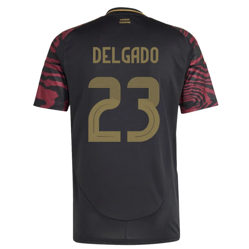 Danxen Męski Peru Valentino Delgado #23 Czarny Wyjazdowa Koszulka 24-26 Koszulki Klubowe