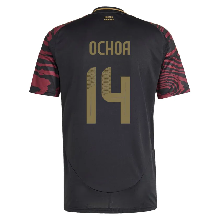 Danxen Męski Peru Victoria Ochoa #14 Czarny Wyjazdowa Koszulka 24-26 Koszulki Klubowe