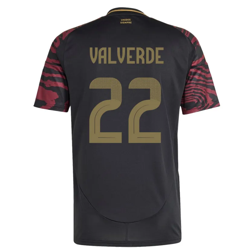 Danxen Męski Peru Malena Valverde #22 Czarny Wyjazdowa Koszulka 24-26 Koszulki Klubowe