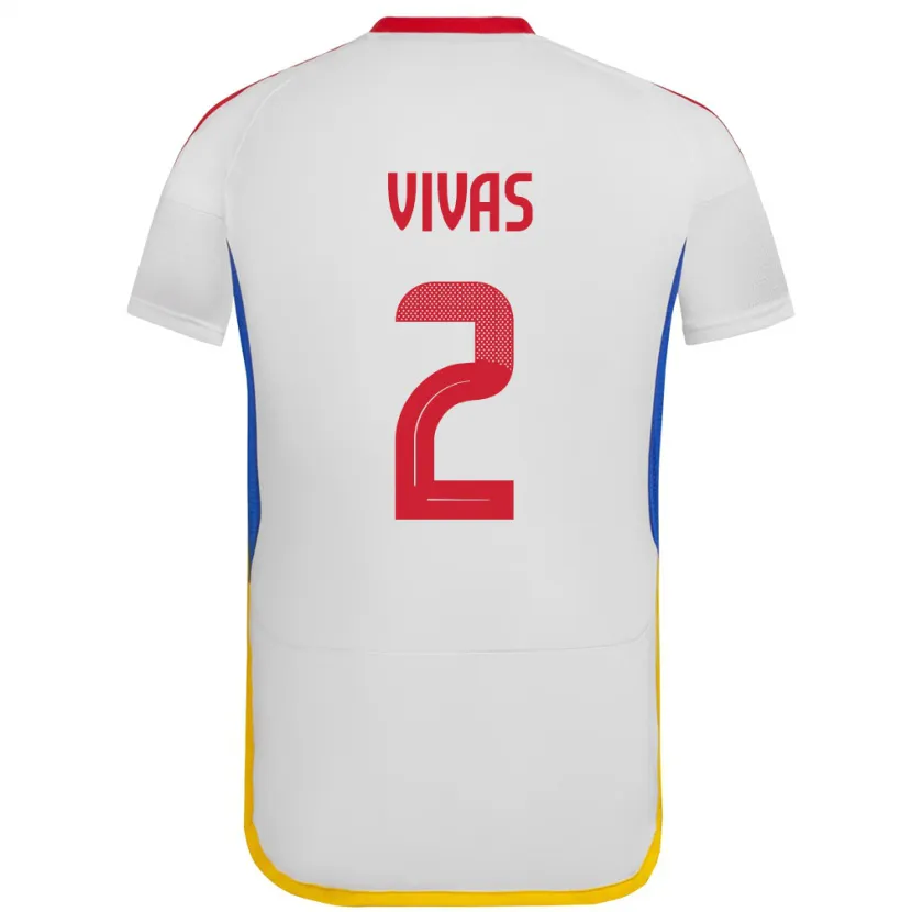 Danxen Męski Wenezuela Carlos Vivas #2 Biały Wyjazdowa Koszulka 24-26 Koszulki Klubowe