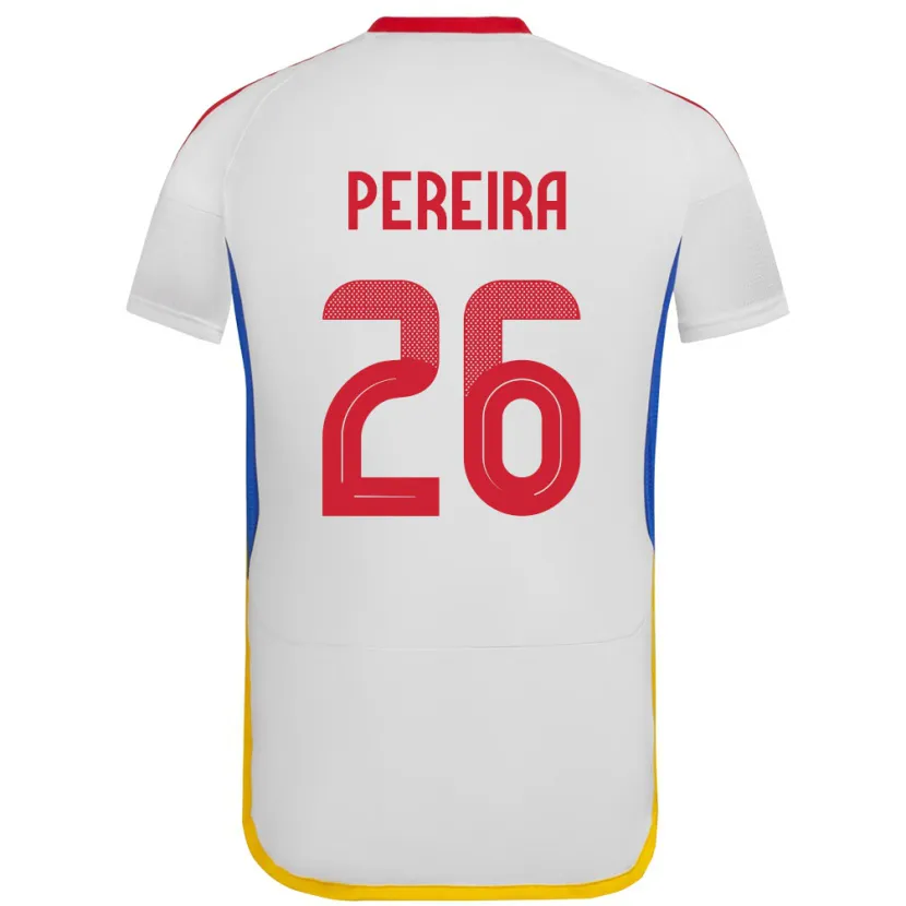 Danxen Męski Wenezuela Daniel Pereira #26 Biały Wyjazdowa Koszulka 24-26 Koszulki Klubowe