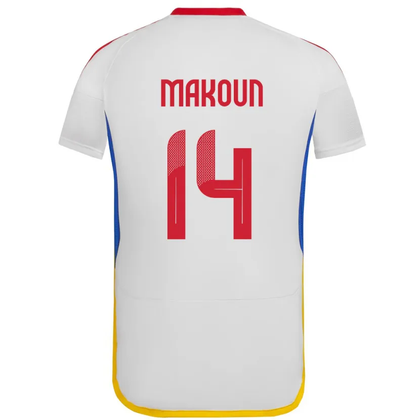 Danxen Męski Wenezuela Christian Makoun #14 Biały Wyjazdowa Koszulka 24-26 Koszulki Klubowe