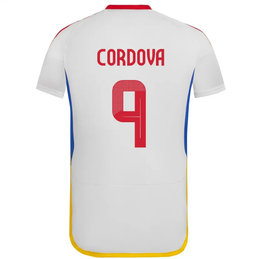 Danxen Męski Wenezuela Sergio Córdova #9 Biały Wyjazdowa Koszulka 24-26 Koszulki Klubowe