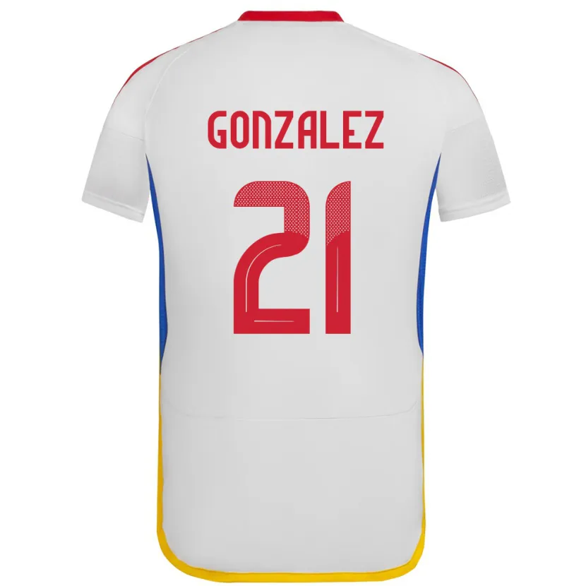Danxen Męski Wenezuela Alexander González #21 Biały Wyjazdowa Koszulka 24-26 Koszulki Klubowe