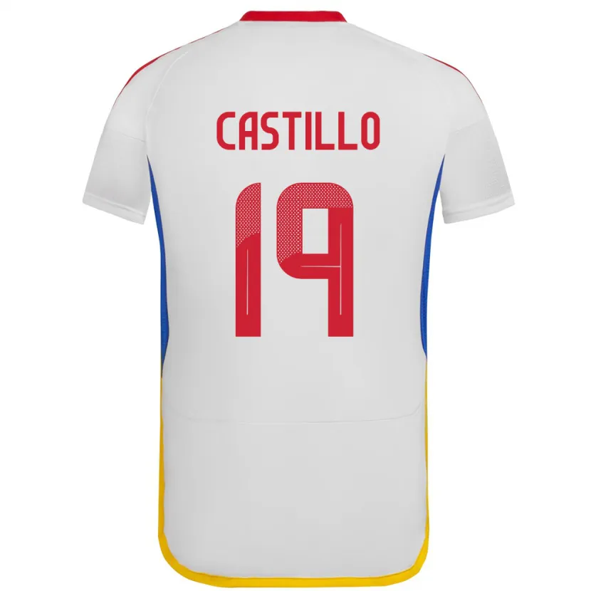 Danxen Męski Wenezuela Bryan Castillo #19 Biały Wyjazdowa Koszulka 24-26 Koszulki Klubowe