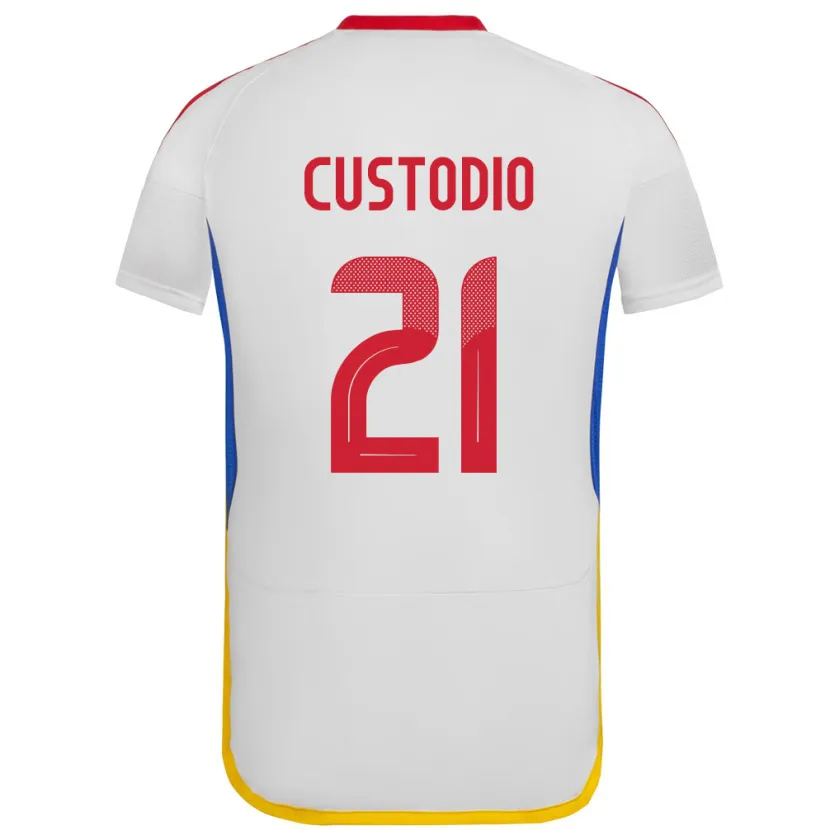Danxen Męski Wenezuela Alex Custodio #21 Biały Wyjazdowa Koszulka 24-26 Koszulki Klubowe