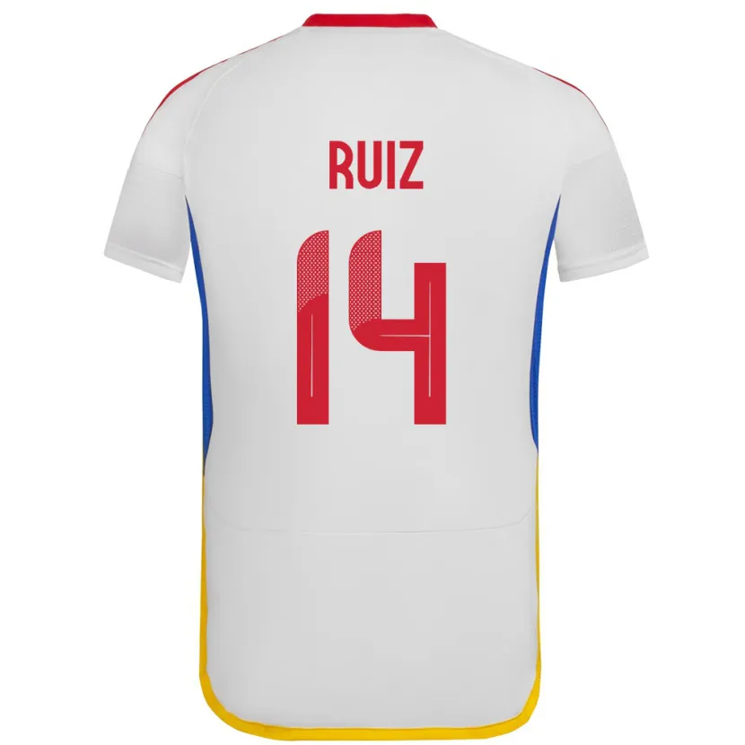 Danxen Męski Wenezuela Maicol Ruiz #14 Biały Wyjazdowa Koszulka 24-26 Koszulki Klubowe