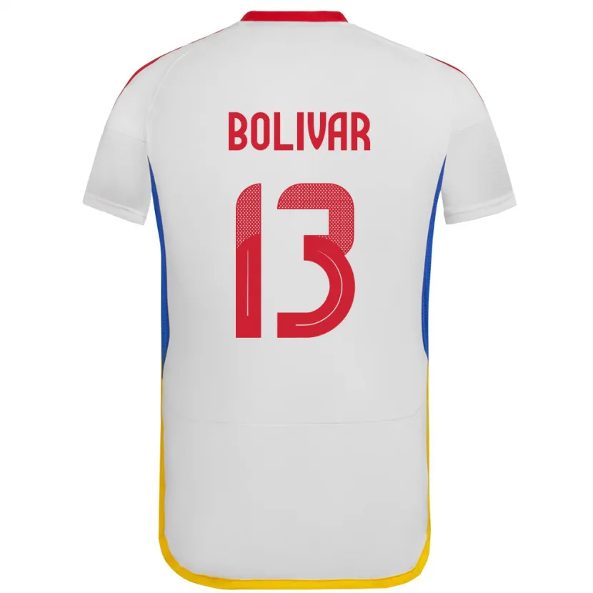 Danxen Męski Wenezuela Salvador Bolívar #13 Biały Wyjazdowa Koszulka 24-26 Koszulki Klubowe