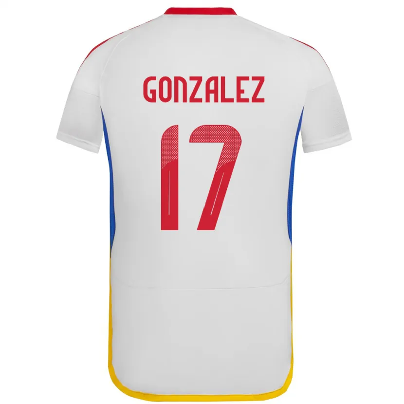 Danxen Męski Wenezuela Mayken González #17 Biały Wyjazdowa Koszulka 24-26 Koszulki Klubowe