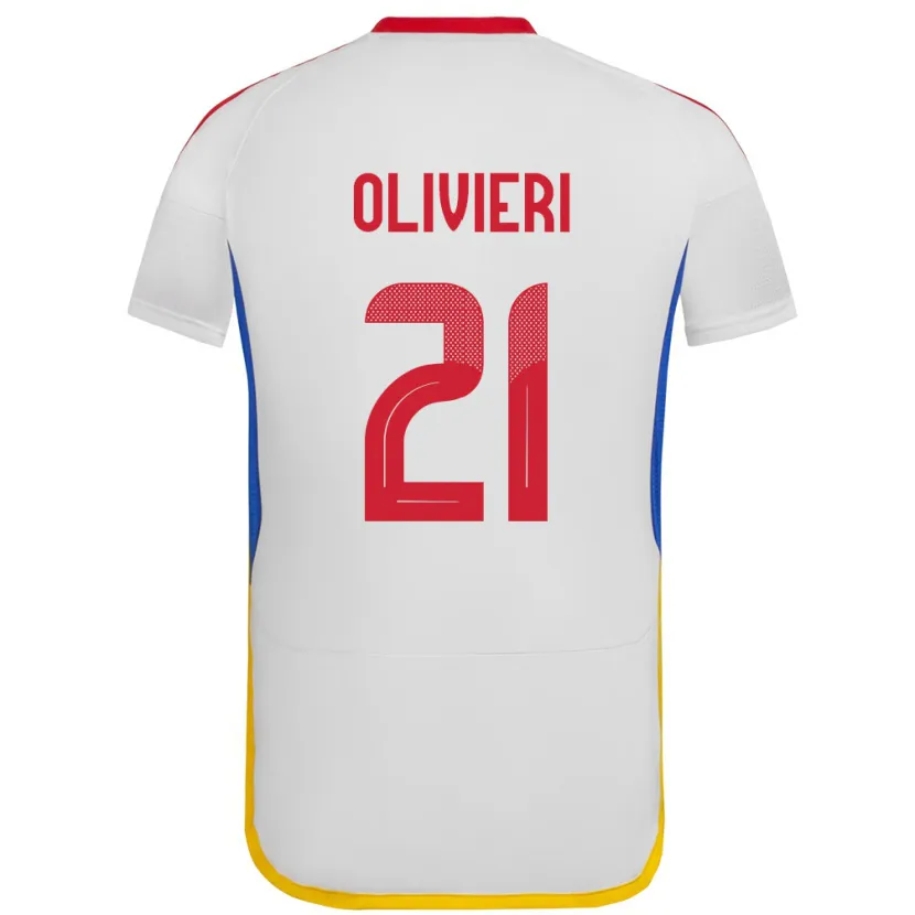 Danxen Męski Wenezuela Bárbara Olivieri #21 Biały Wyjazdowa Koszulka 24-26 Koszulki Klubowe
