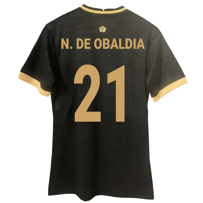 Danxen Męski Panama Nicole De Obaldía #21 Czarny Wyjazdowa Koszulka 24-26 Koszulki Klubowe