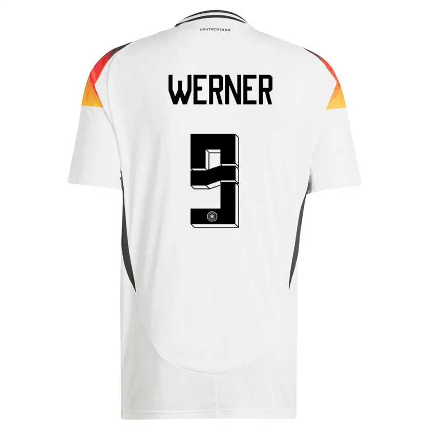 Danxen Kobiety Niemcy Timo Werner #9 Biały Domowa Koszulka 24-26 Koszulki Klubowe