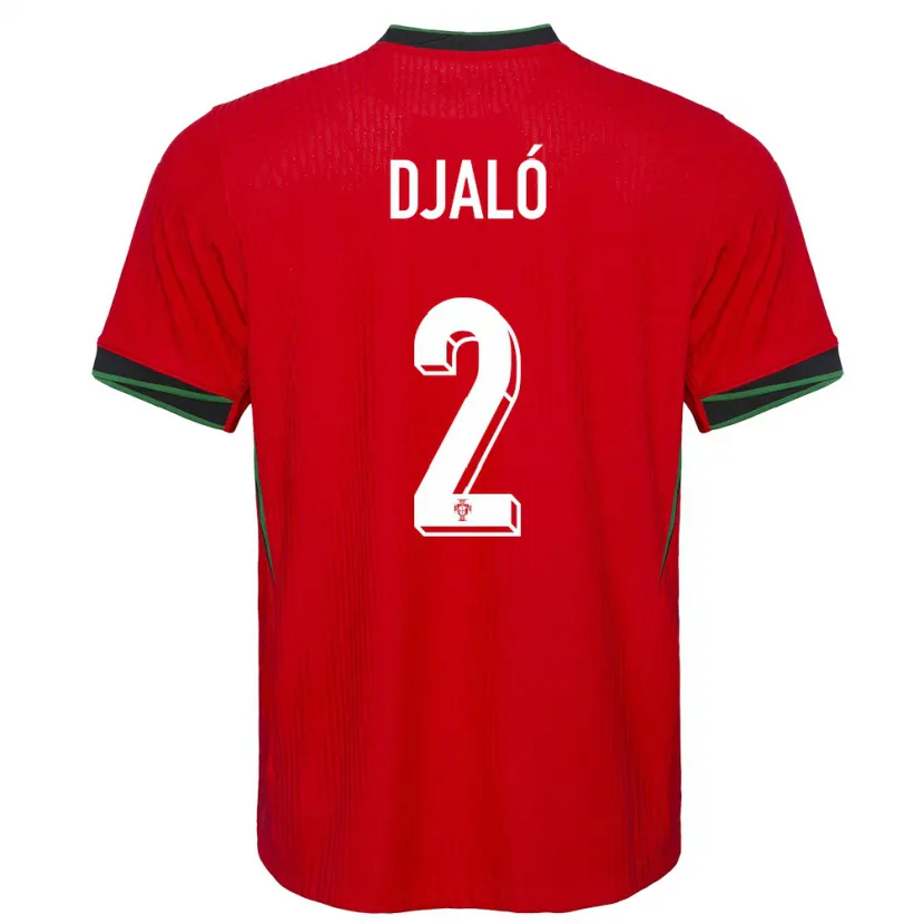 Danxen Kobiety Portugalia Tiago Djalo #2 Czerwony Domowa Koszulka 24-26 Koszulki Klubowe