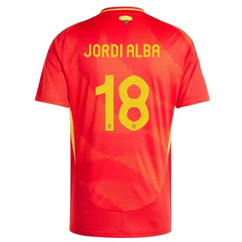 Danxen Kobiety Hiszpania Jordi Alba #18 Czerwony Domowa Koszulka 24-26 Koszulki Klubowe