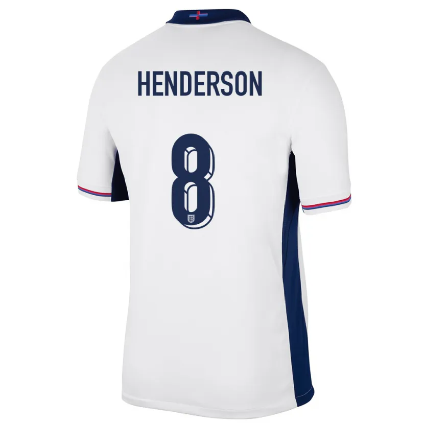 Danxen Kobiety Anglia Jordan Henderson #8 Biały Domowa Koszulka 24-26 Koszulki Klubowe