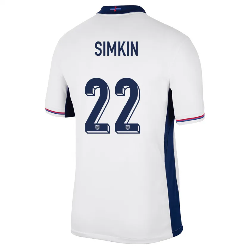 Danxen Kobiety Anglia Tommy Simkin #22 Biały Domowa Koszulka 24-26 Koszulki Klubowe