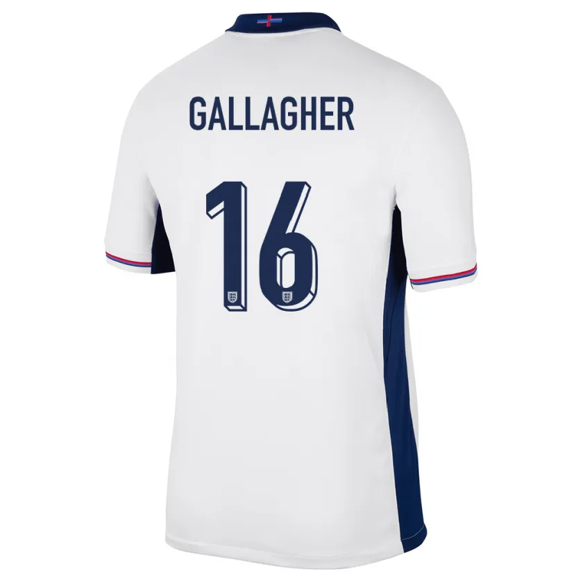Danxen Kobiety Anglia Conor Gallagher #16 Biały Domowa Koszulka 24-26 Koszulki Klubowe