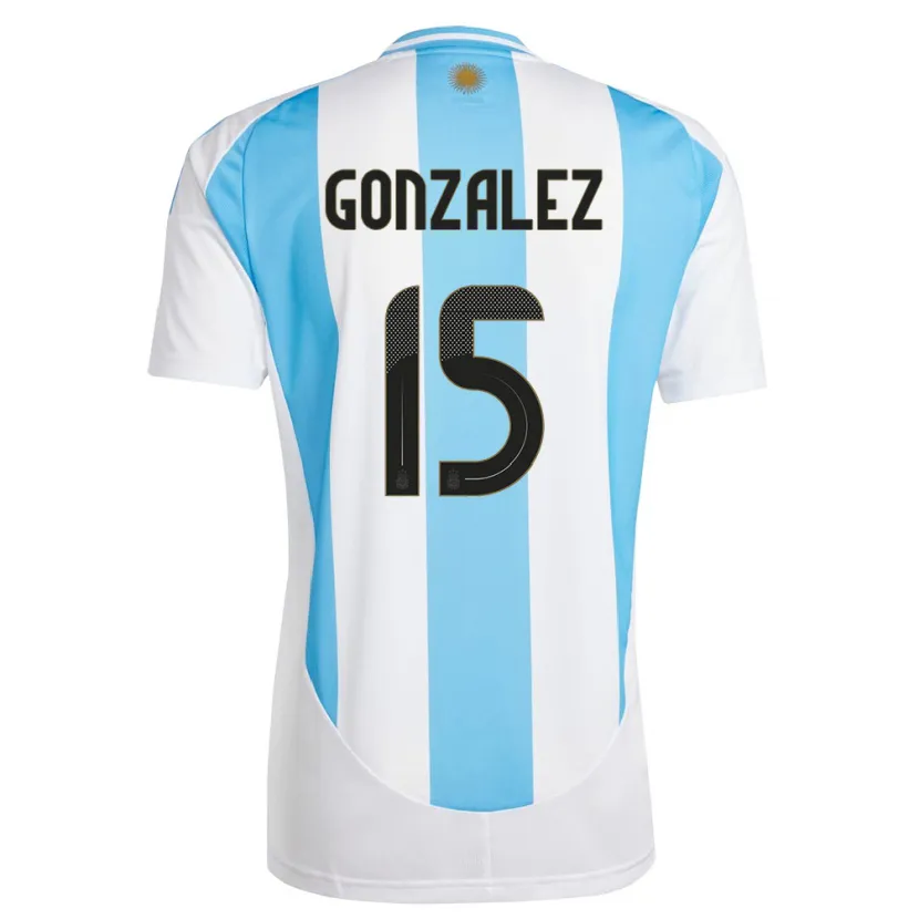 Danxen Kobiety Argentyna Nicolas Gonzalez #15 Biało Niebieski Domowa Koszulka 24-26 Koszulki Klubowe