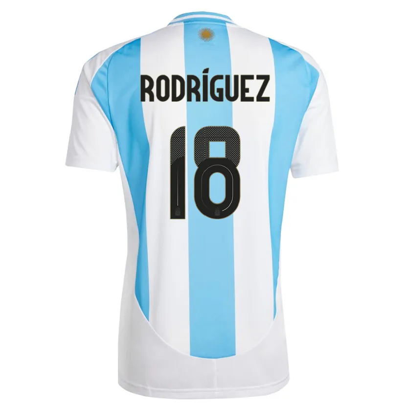 Danxen Kobiety Argentyna Guido Rodriguez #18 Biało Niebieski Domowa Koszulka 24-26 Koszulki Klubowe