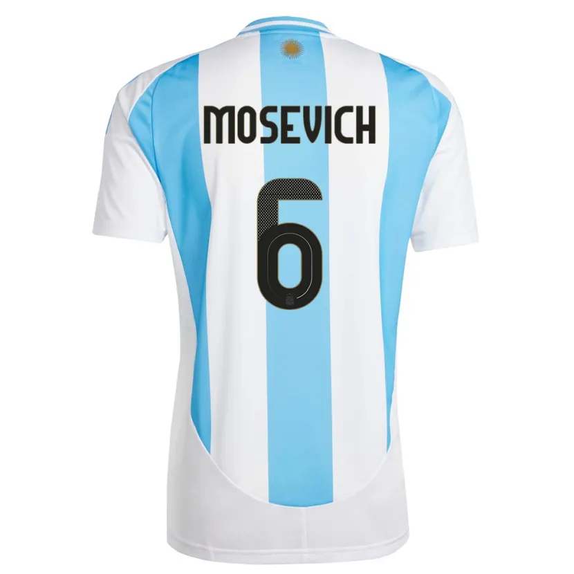 Danxen Kobiety Argentyna Leonel Mosevich #6 Biało Niebieski Domowa Koszulka 24-26 Koszulki Klubowe