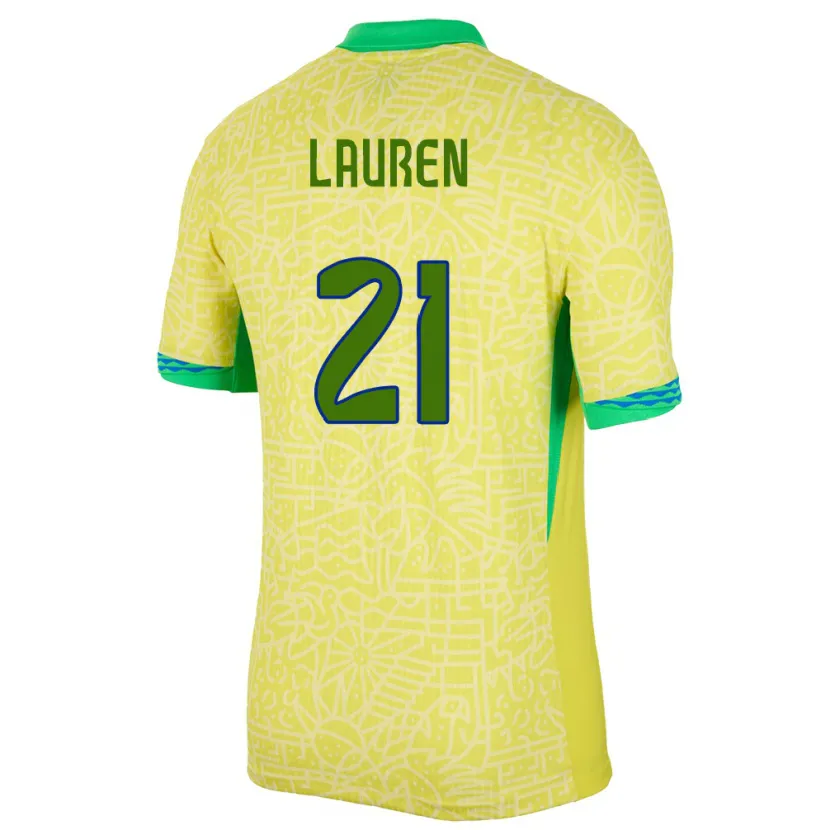 Danxen Kobiety Brazylia Lauren Costa #21 Żółty Domowa Koszulka 24-26 Koszulki Klubowe