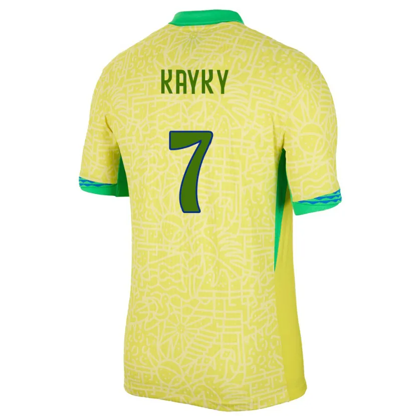 Danxen Kobiety Brazylia Kayky #7 Żółty Domowa Koszulka 24-26 Koszulki Klubowe