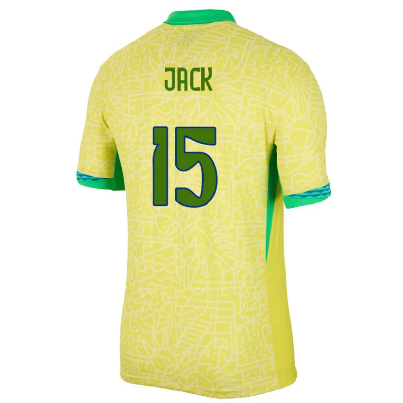 Danxen Kobiety Brazylia Fellipe Jack #15 Żółty Domowa Koszulka 24-26 Koszulki Klubowe