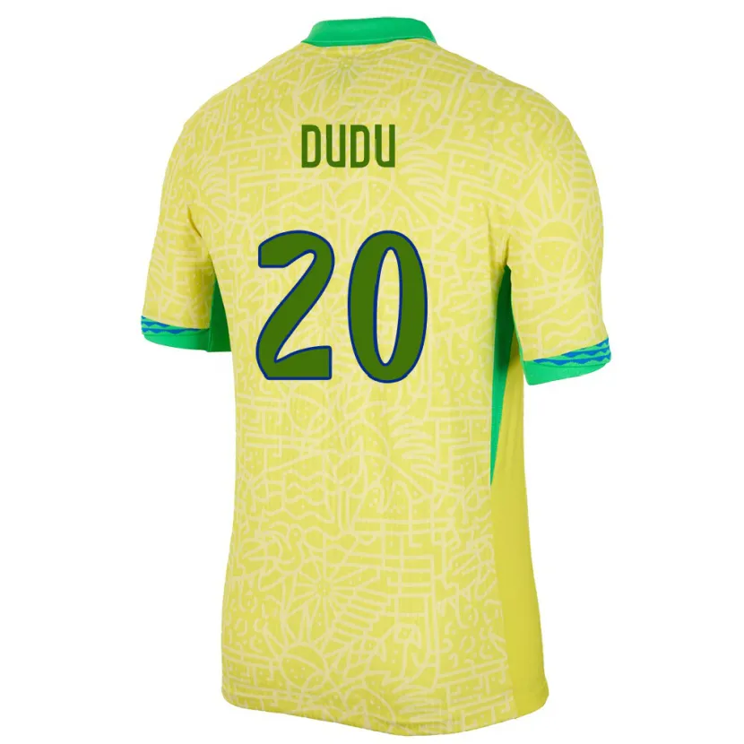 Danxen Kobiety Brazylia Dudu #20 Żółty Domowa Koszulka 24-26 Koszulki Klubowe