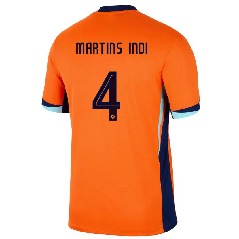 Danxen Kobiety Holandia Bruno Martins Indi #4 Pomarańczowy Domowa Koszulka 24-26 Koszulki Klubowe