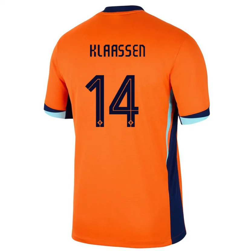 Danxen Kobiety Holandia Davy Klaassen #14 Pomarańczowy Domowa Koszulka 24-26 Koszulki Klubowe