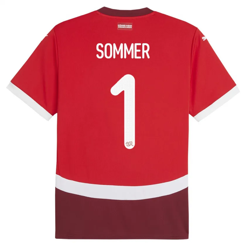 Danxen Kobiety Szwajcaria Yann Sommer #1 Czerwony Domowa Koszulka 24-26 Koszulki Klubowe