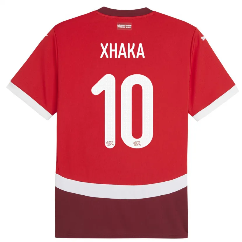 Danxen Kobiety Szwajcaria Granit Xhaka #10 Czerwony Domowa Koszulka 24-26 Koszulki Klubowe