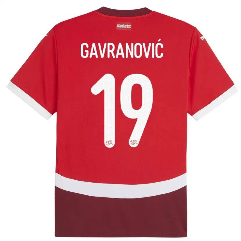 Danxen Kobiety Szwajcaria Mario Gavranovic #19 Czerwony Domowa Koszulka 24-26 Koszulki Klubowe