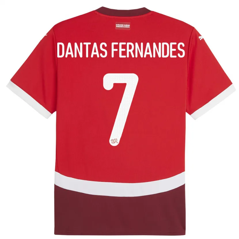 Danxen Kobiety Szwajcaria Ronaldo Dantas Fernandes #7 Czerwony Domowa Koszulka 24-26 Koszulki Klubowe