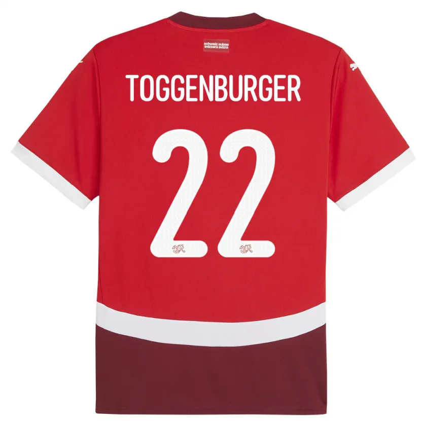 Danxen Kobiety Szwajcaria Nando Toggenburger #22 Czerwony Domowa Koszulka 24-26 Koszulki Klubowe