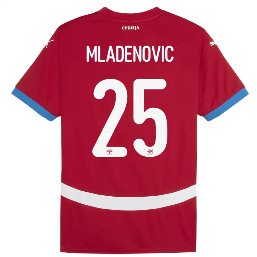 Danxen Kobiety Serbia Filip Mladenovic #25 Czerwony Domowa Koszulka 24-26 Koszulki Klubowe