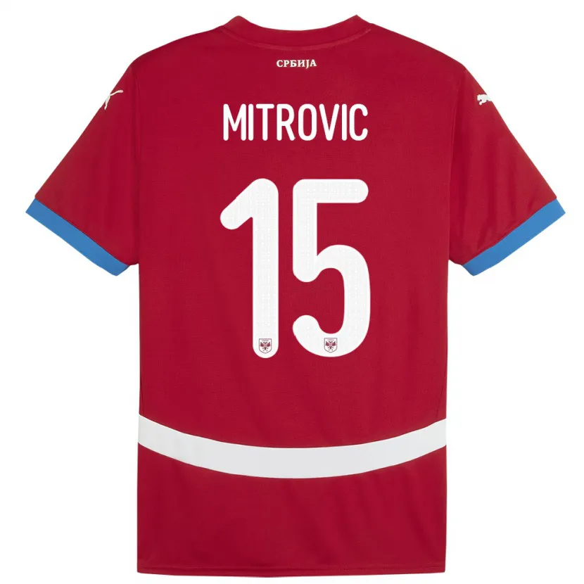 Danxen Kobiety Serbia Stefan Mitrovic #15 Czerwony Domowa Koszulka 24-26 Koszulki Klubowe