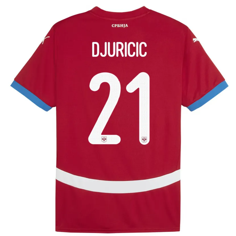 Danxen Kobiety Serbia Filip Djuricic #21 Czerwony Domowa Koszulka 24-26 Koszulki Klubowe