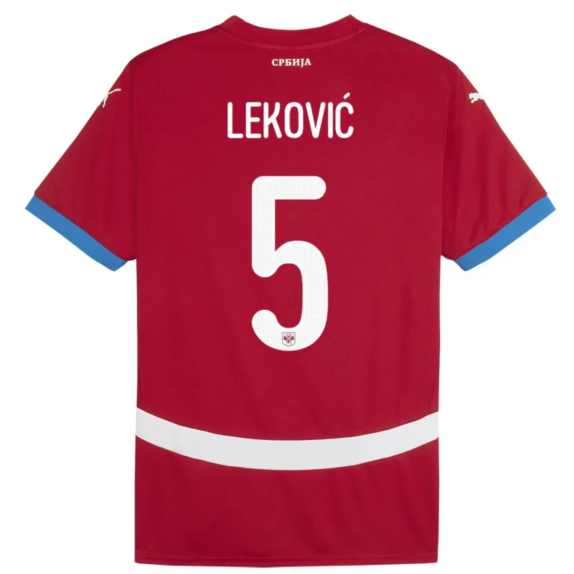 Danxen Kobiety Serbia Stefan Lekovic #5 Czerwony Domowa Koszulka 24-26 Koszulki Klubowe