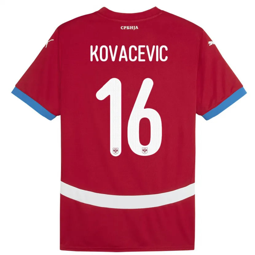 Danxen Kobiety Serbia Bojan Kovacevic #16 Czerwony Domowa Koszulka 24-26 Koszulki Klubowe