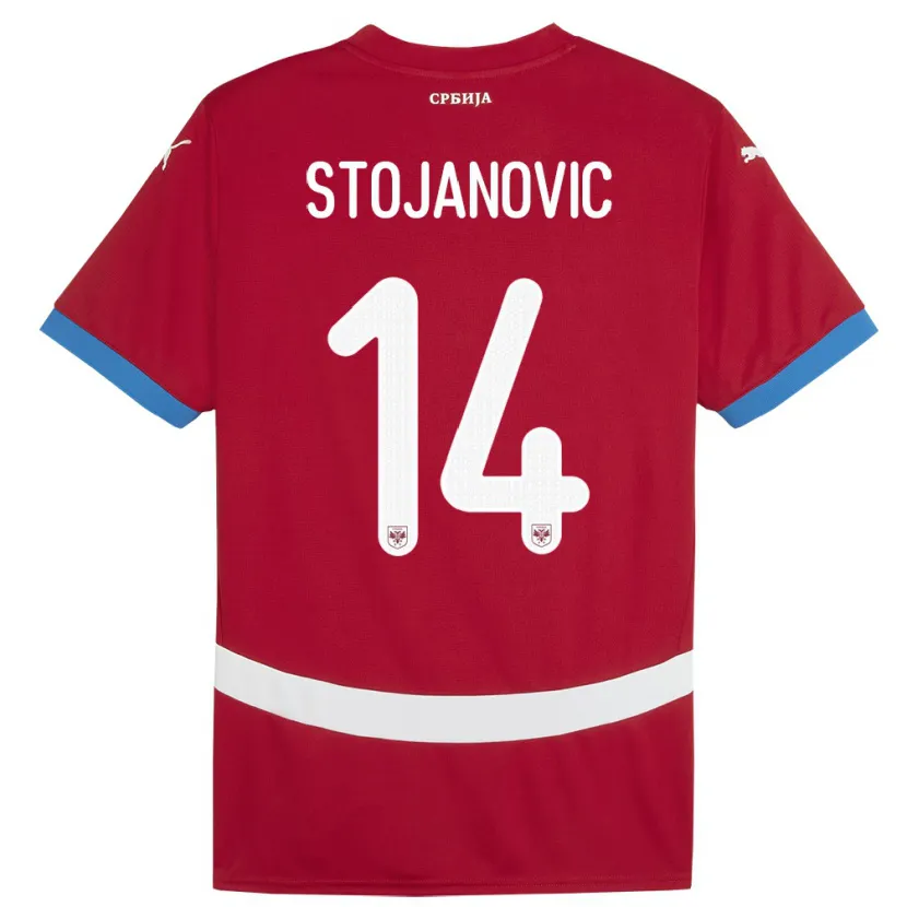 Danxen Kobiety Serbia Matija Stojanovic #14 Czerwony Domowa Koszulka 24-26 Koszulki Klubowe