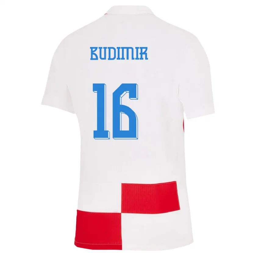 Danxen Kobiety Chorwacja Ante Budimir #16 Biało - Czerwony Domowa Koszulka 24-26 Koszulki Klubowe