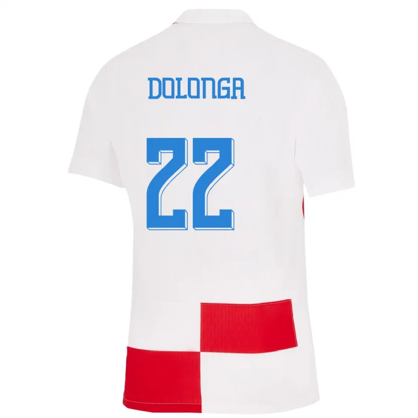 Danxen Kobiety Chorwacja Niko Dolonga #22 Biało - Czerwony Domowa Koszulka 24-26 Koszulki Klubowe
