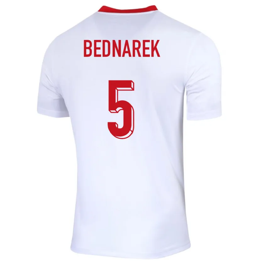Danxen Kobiety Polska Jan Bednarek #5 Biały Domowa Koszulka 24-26 Koszulki Klubowe