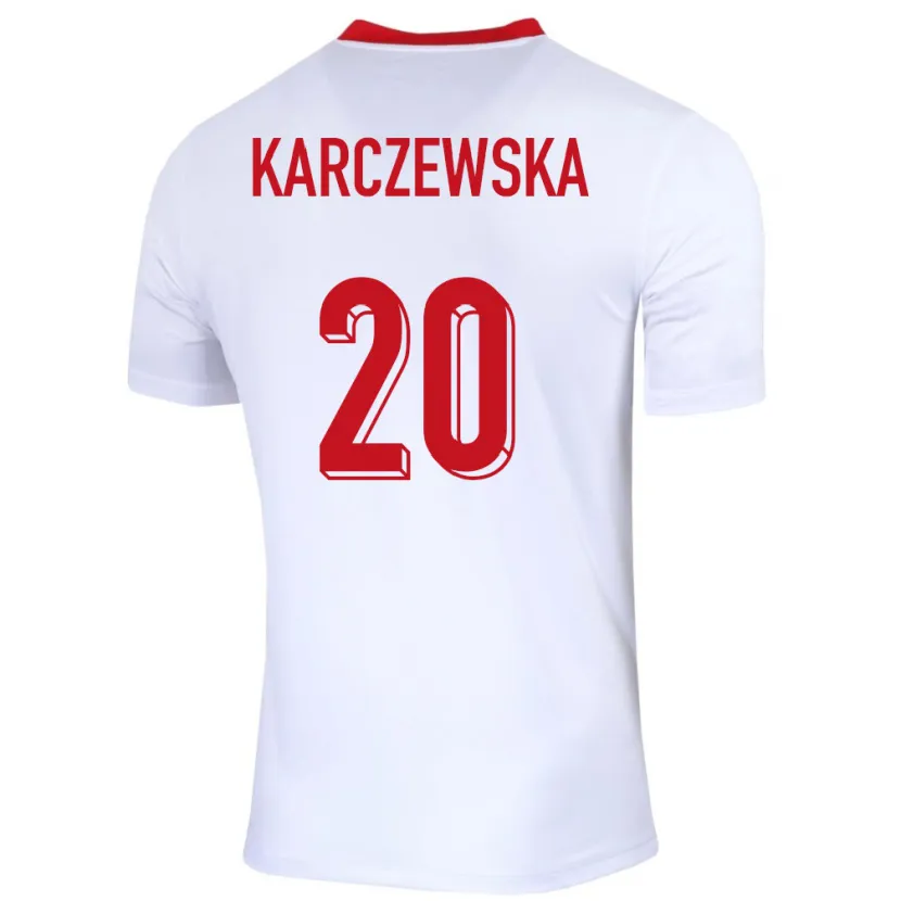 Danxen Kobiety Polska Nikola Karczewska #20 Biały Domowa Koszulka 24-26 Koszulki Klubowe